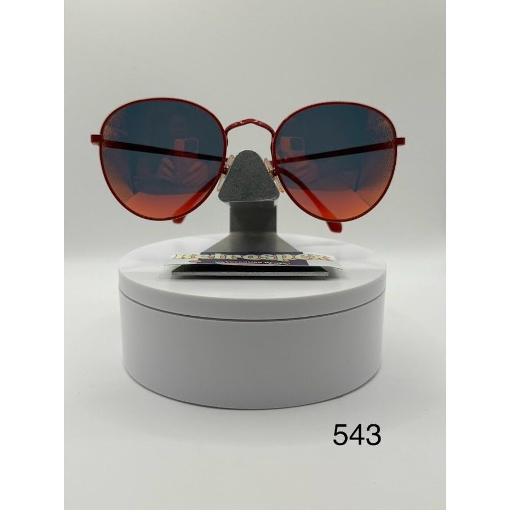 True Vintage Oversize Sunglasses NOS Preppy Style Red Mirror Lens Oleg Cassini